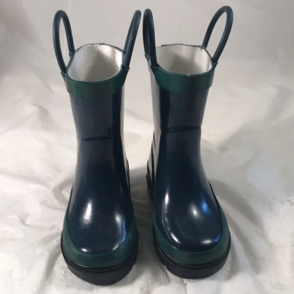 Western Chief Classic “Firecheif Navy and Green Pull On Rubber Rain Boots